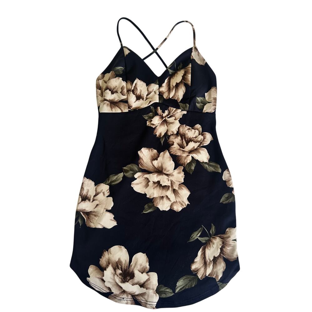 Love Republic Satin Floral Cami Top Black Beige Size Large